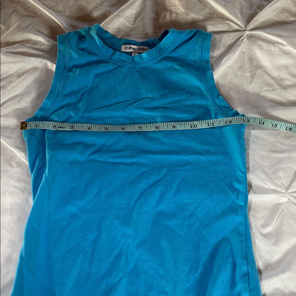 NWT COTTON CITIZEN Turquoise Lapis Blue Brisbane Tank Bodysuit 100% Cotton - Picture 7 of 10